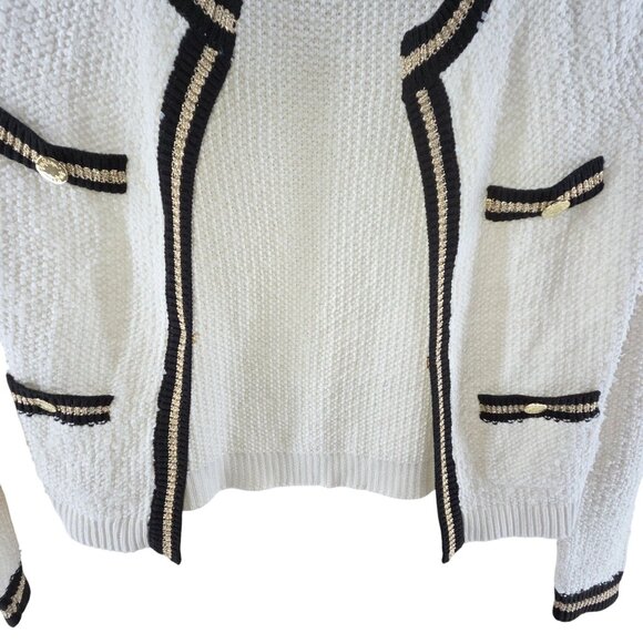 Lilly Pulitzer Women's Nalayna Cardigan Knit White, black Gold Size S Classic - Picture 2 of 11